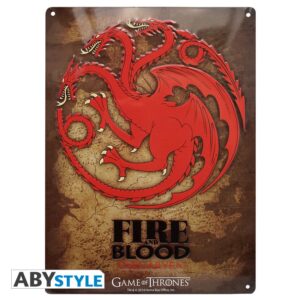 Metallplatte - Game of Thrones - Targaryen (28x38)
