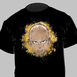 T-shirt One Punch Man - Saitama Sérieux - Fond Noir - XL