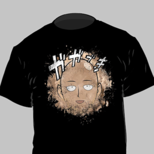 T-shirt One Punch Man - Saitama Comique - Fond Noir - XL