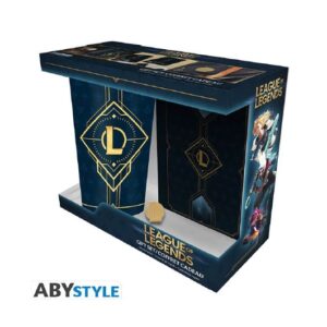 Gift Pack League of Legends - Verre XXl + Pin's + Carnet Hextech Logo