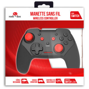 Manette sans fil - Switch - noire / rouge - câblée - 300 cm