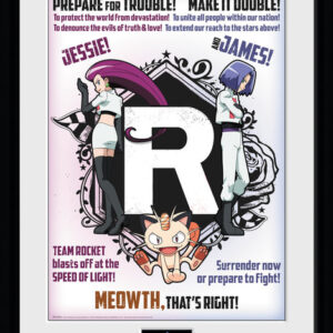 Cadre - Team Rocket - Pokemon - 30 X 40 - 30 cm