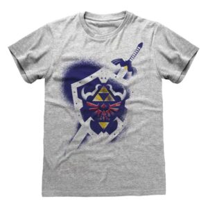 T-shirt - Zelda - Bouclier - Fond gris - Homme - S