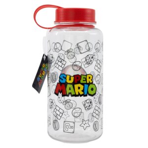 Bouteille plastique transparente - Champi - Super Mario - 22 cm - 1100 ml